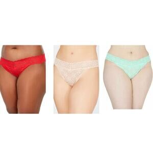 NWT Jenni Plus Size Lace Thong Underwear Pack of 3 One Size